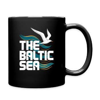  The Baltic Sea Ostsee Möwe Wellen Küste Meer - Tasse einfarbig - Schwarz - Rechts