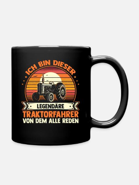 Landwirt Bauernhof Farmer Bauer Traktor - Tasse einfarbig - Schwarz