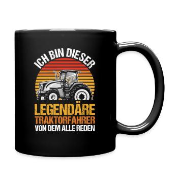 Landwirt Bauernhof Farmer Bauer Traktor - Tasse einfarbig - Schwarz - Rechts
