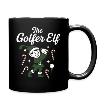 The Golfer Elf Funny Golf Christmas - Full Colour Mug - black - Right