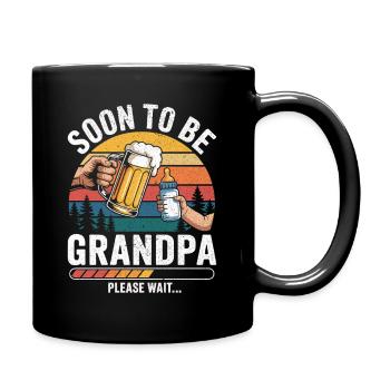 Papy en devenir loading futur grand-père - Mug uni - noir - Droite