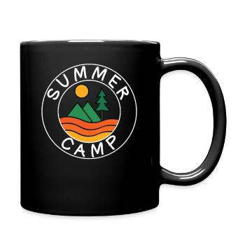Summer Camp Camping Hiking Retro Mountain Outdoors - Full Colour Mug - black - Right