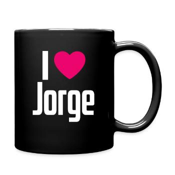 I Love Jorge Pinkes Herz Ich liebe Jorge - Tasse einfarbig - Schwarz - Rechts