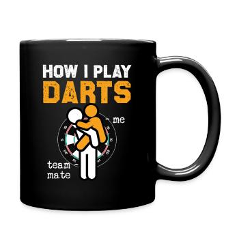 Darts Umarmung Teamgeist - Tasse einfarbig - Schwarz - Rechts
