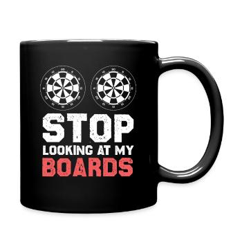 Halt, nicht auf meine Boards - Tasse einfarbig - Schwarz - Rechts