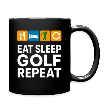 Eat Sleep Golf Repeat Funny Golfer - Full Colour Mug - black - Right