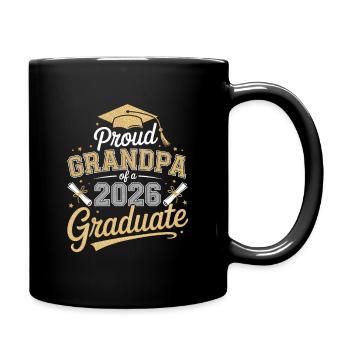 Proud Grandpa of a 2026 Graduate - Full Colour Mug - black - Right
