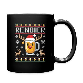 Renbier Xmas Bierkrug - Tasse einfarbig - Schwarz - Rechts