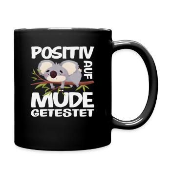 Testé positif pour l’humour du koala fatigué - Mug uni - noir - Droite