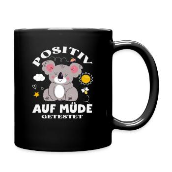 Testé positif pour l’humour du koala fatigué - Mug uni - noir - Droite