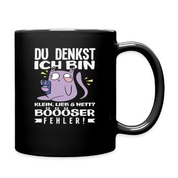 Bad mistake little cat - Full Colour Mug - black - Right