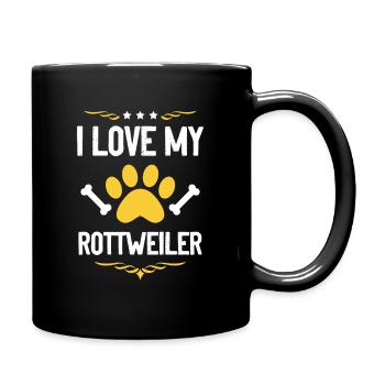 Ich liebe meinen Rottweiler - Tasse einfarbig - Schwarz - Rechts