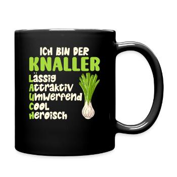 Gewichtheber BIN EIN LAUCH LÄSSIG COOL Lustig - Tasse einfarbig - Schwarz - Rechts