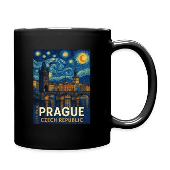 Prag Tschechien - Tasse einfarbig - Schwarz - Rechts