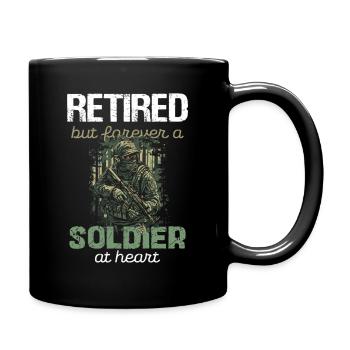 Ruhestand Soldat im Herzen - Tasse einfarbig - Schwarz - Rechts