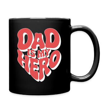 Mon père est mon héros - Mug uni - noir - Droite