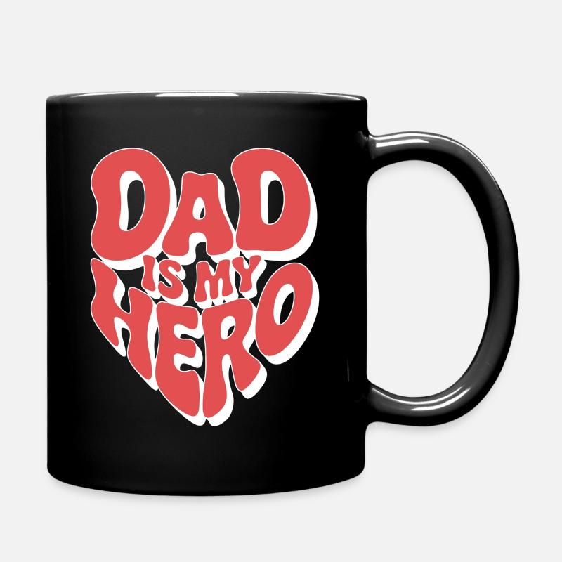 Mon père est mon héros - Mug uni - noir