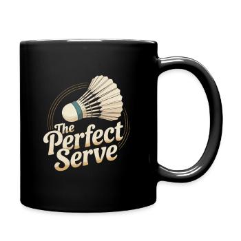 Retro Badminton - Tasse einfarbig - Schwarz - Rechts