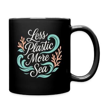 Moins de plastique, plus de mer – Protection de l’environnement et des océans - Mug uni - noir - Droite