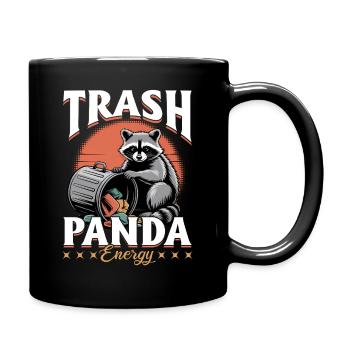 Funny Raccoon - Tasse einfarbig - Schwarz - Rechts