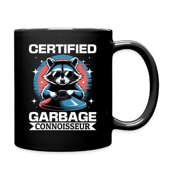 Funny Raccoon - Tasse einfarbig - Schwarz - Rechts