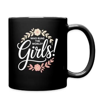 Les femmes : le pouvoir qui dirige le monde, les filles, les filles : la fille - Mug uni - noir - Droite