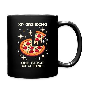 Broyage d’XP : un morceau à la fois | Pizza - Mug uni - noir - Droite