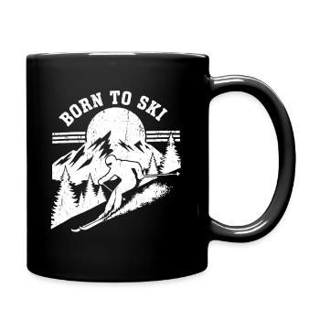 Born to Ski Design Skifahren - Tasse einfarbig - Schwarz - Rechts