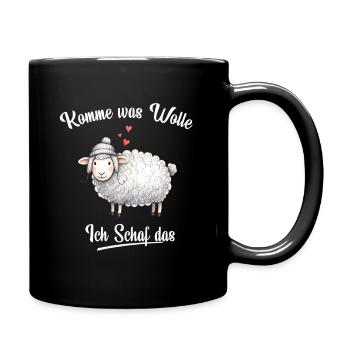 Komme was Wolle ich Schaf das - Tasse einfarbig - Schwarz - Rechts