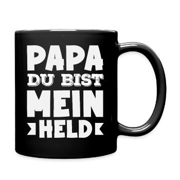 Lustiges Vatertag Geschenk Papa Bier - Tasse einfarbig - Schwarz - Rechts
