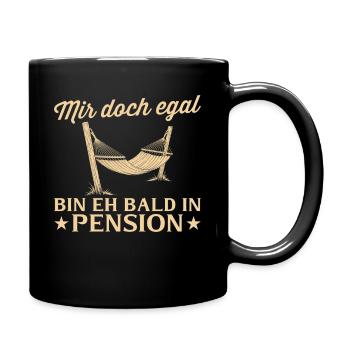 Pensionär Hängematte - Eh bald in Pension - Tasse einfarbig - Schwarz - Rechts