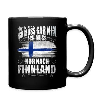 Finnland - Tasse einfarbig - Schwarz - Rechts