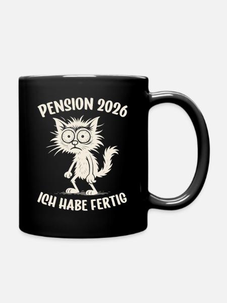 Pension 2026 Pensionierung Pensionär Pensionärin - Tasse einfarbig - Schwarz