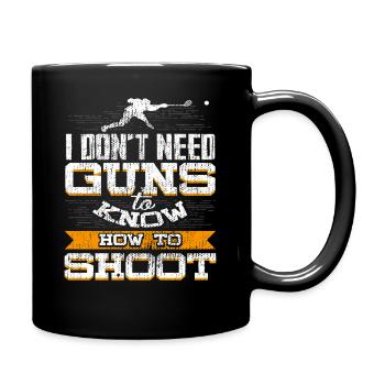 crosse humour Je sais tirer sans armes - Mug uni - noir - Droite