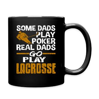 Real Dads Play Lacrosse Funny Sports Father Humor - Full Colour Mug - black - Right
