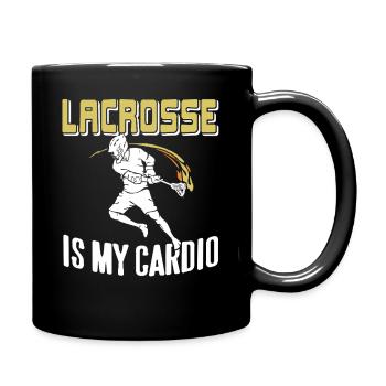 La crosse est mon cardio Athlète drôle Humour sportif - Mug uni - noir - Droite
