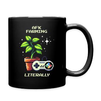 Élevage AFK | Gamer plante blague pixel art - Mug uni - noir - Droite