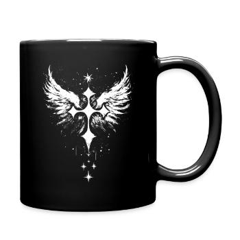 Croix gothique avec ailes d’ange gothique - Mug uni - noir - Droite