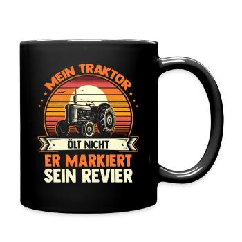 Landwirt Bauernhof Farmer Bauer Traktor - Tasse einfarbig - Schwarz - Rechts