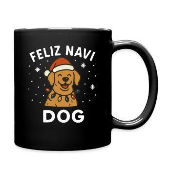Feliz Navi Hund Santa Claus Urlaubsspaß - Tasse einfarbig - Schwarz - Rechts