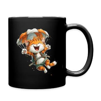 Paraglider Cat Aerial Adventure - Full Colour Mug - black - Right