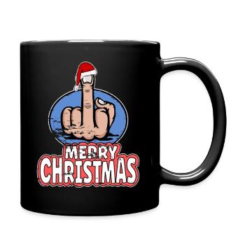Merry Christmas Middle Finger Stinger Finger - Full Colour Mug - black - Right