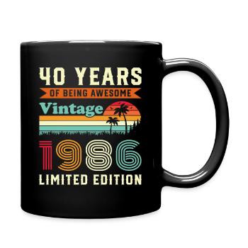 40 Ans 1986 Vintage Rétro Cadeau D'anniversaire - Mug uni - noir - Droite
