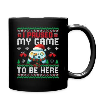 I Paused My Game To Be Here Gaming Christmas Gamer - Full Colour Mug - black - Right