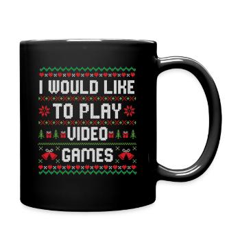 J’aimerais jouer à des jeux vidéo Noël - Mug uni - noir - Droite