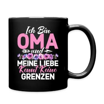 Bin Oma Und Meine Liebe Kennt Zeine Grenzen - Tasse einfarbig - Schwarz - Rechts