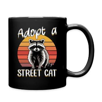 Funny Raccoon - Tasse einfarbig - Schwarz - Rechts