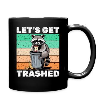 Funny Raccoon - Tasse einfarbig - Schwarz - Rechts