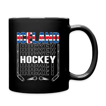 Island-Hockeywappen - Tasse einfarbig - Schwarz - Rechts