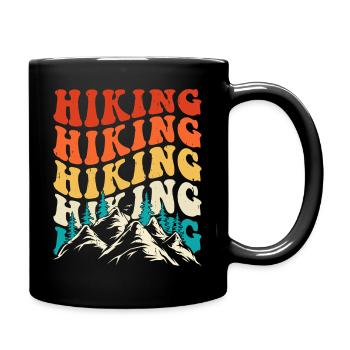 Hiking Retro - Full Colour Mug - black - Right